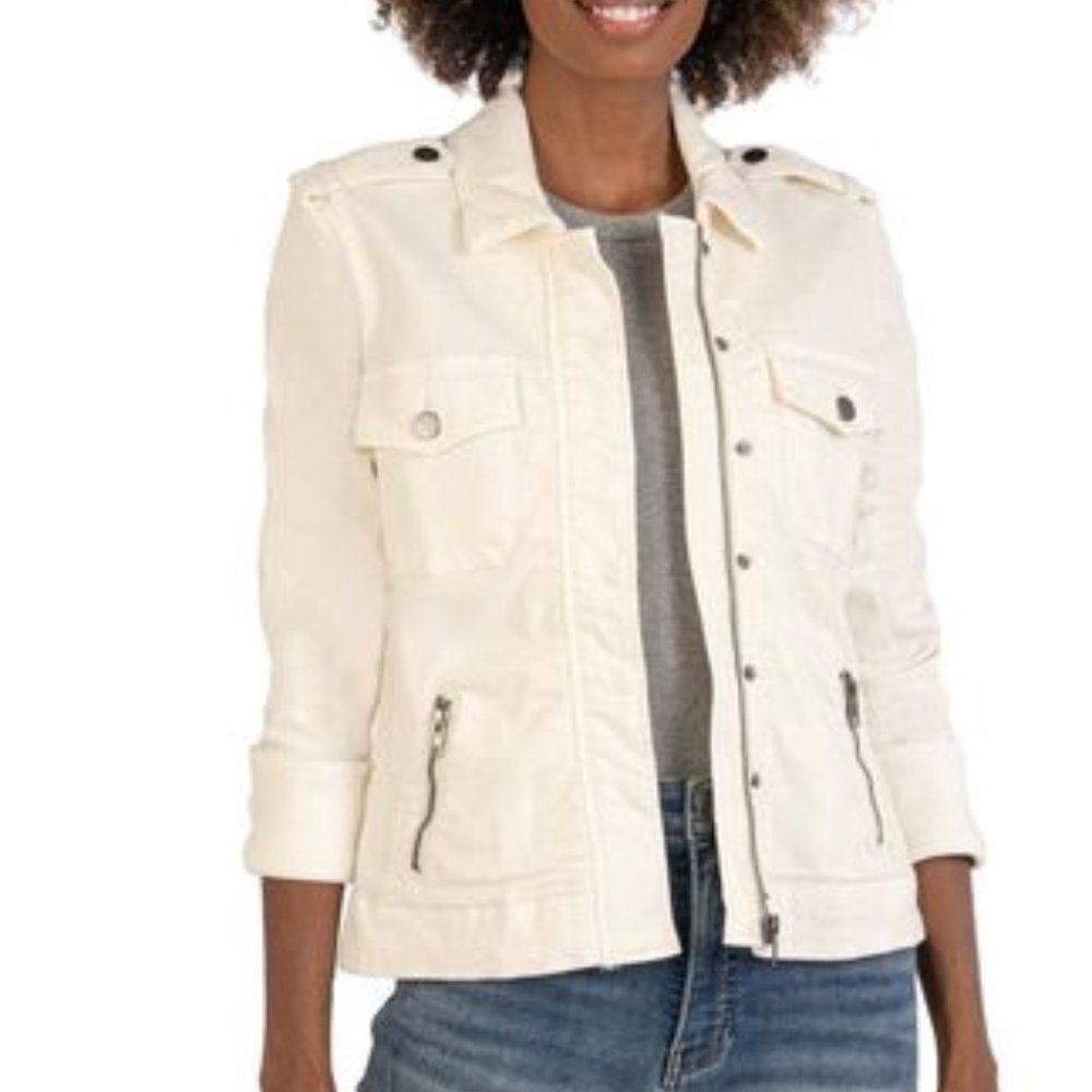 KUT from the Kloth Boxy Cargo Jacket ECRU XS